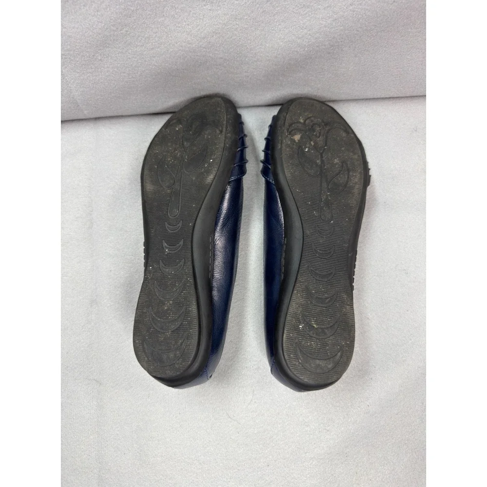 Cliffs‎ by White Mountain Womens Hilt Navy Blue Pleated Comfort Ballet Flats 10W